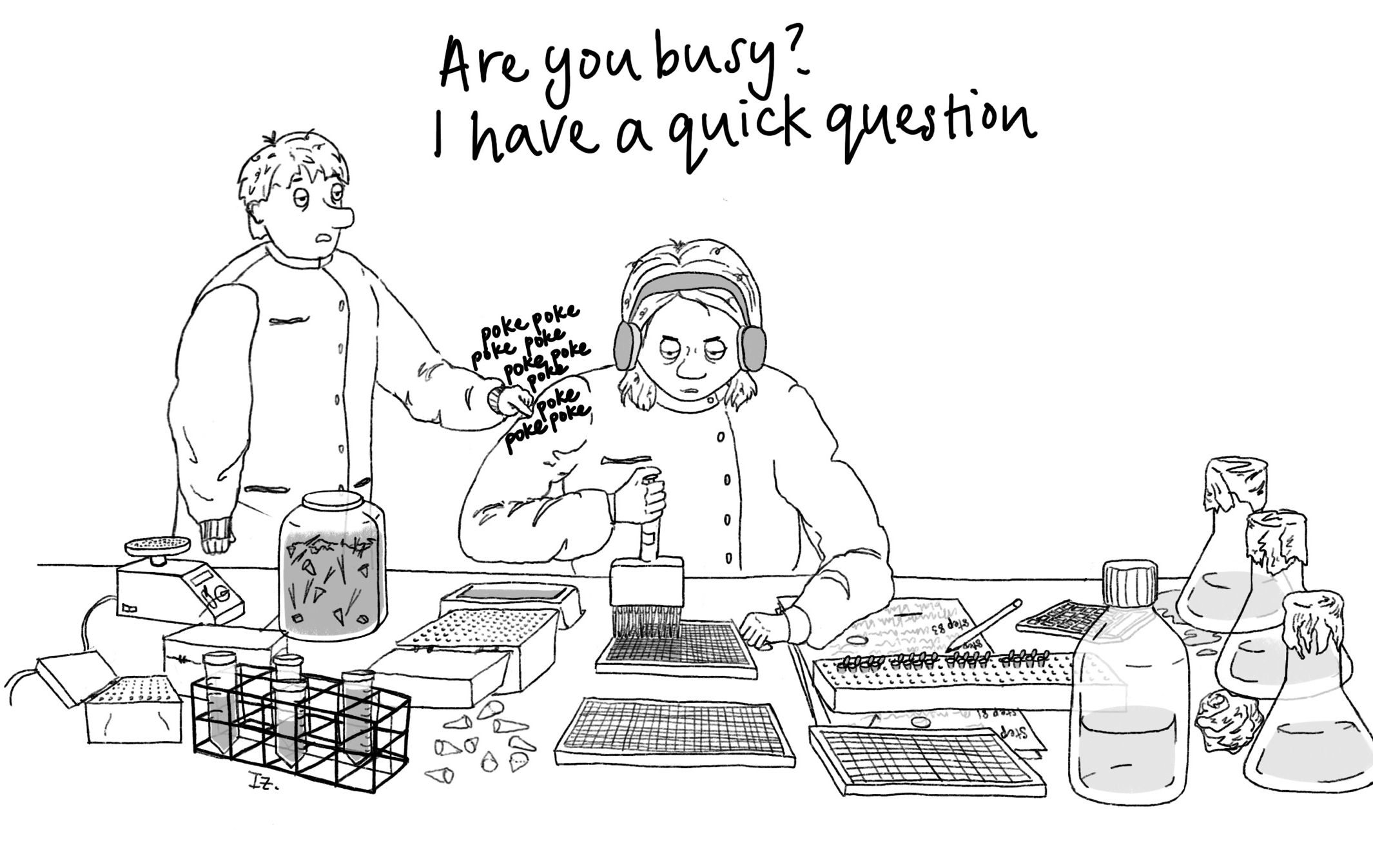 The Cellmates Cartoons by Isabelle Zane: a comic strip by Isabelle Zane about life as a PhD student in biology