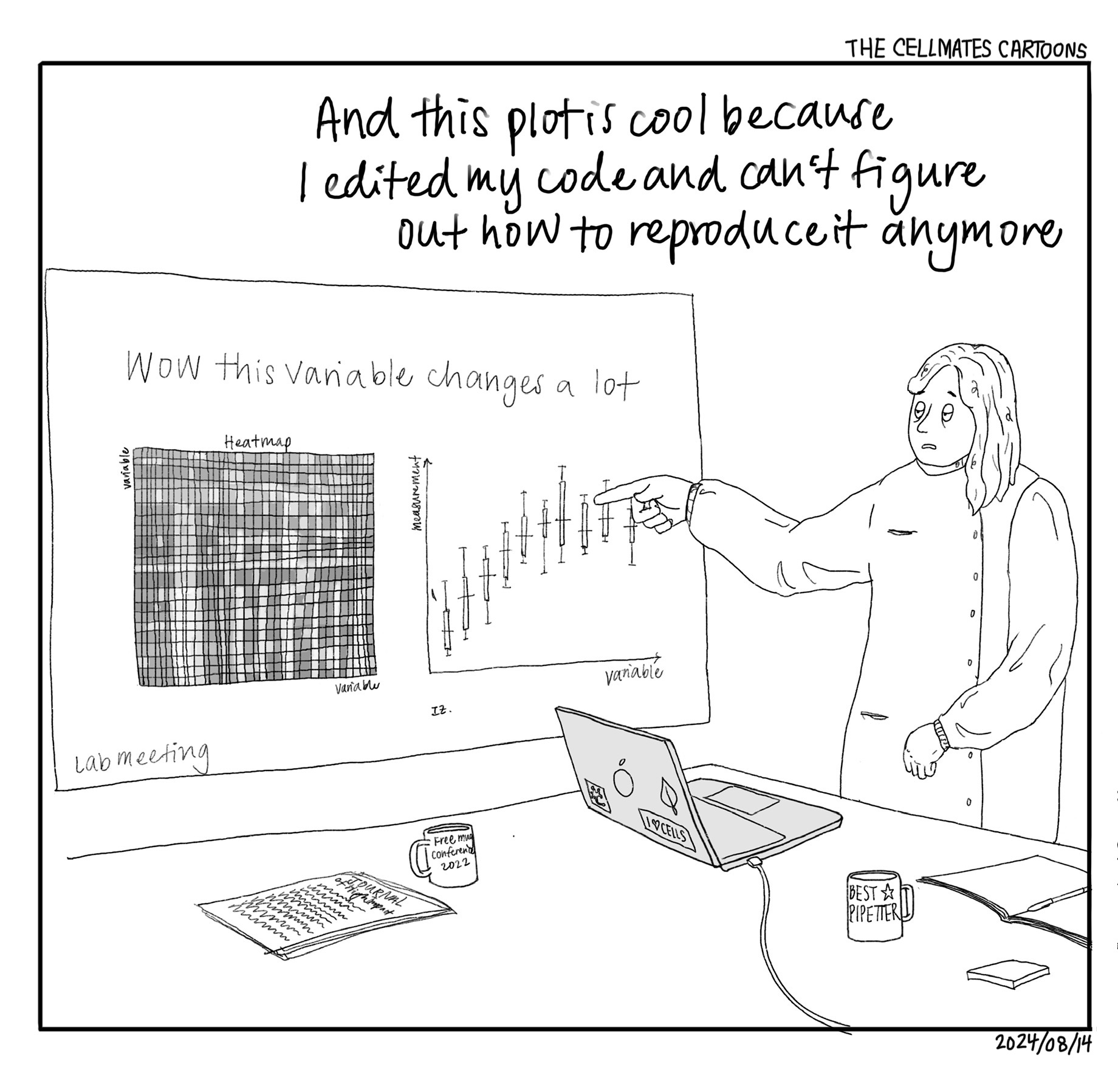 The Cellmates Cartoons by Isabelle Zane: a comic strip by Isabelle Zane about life as a PhD student in biology